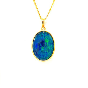 9ct Yellow Gold Triplet Opal Pendant