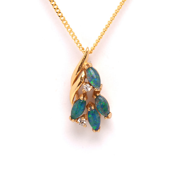 Sterling Silver Gold Plate Triplet Opal Pendant